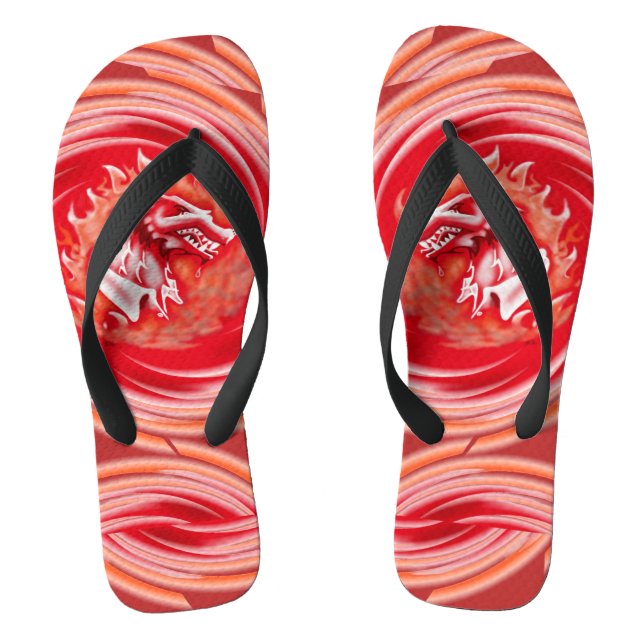 Chanclas Wild Wolf Whirling Red wide flip flops (Plantilla)
