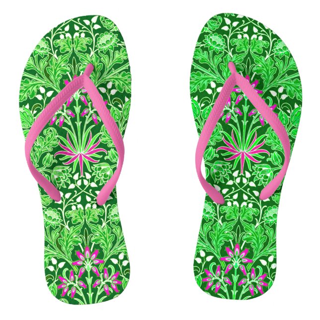 Chanclas William Morris Hyacinth Print Lime & Emerald Green (Plantilla)