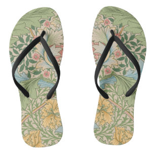 Chanclas William Morris Myrtle Flor Floral Botánica