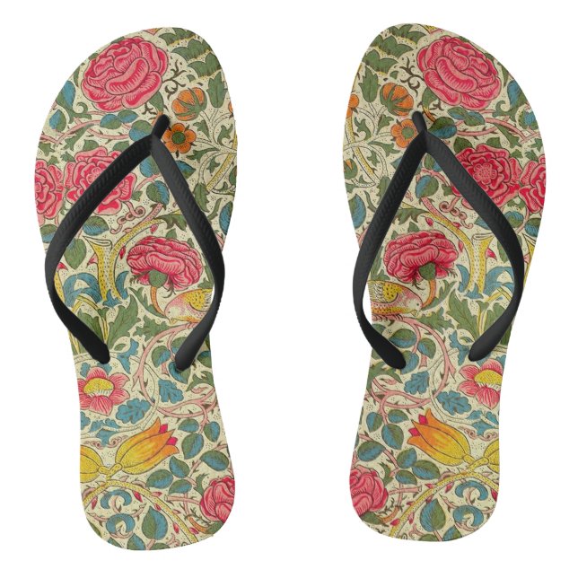 Chanclas William Morris Rosa Floral Chintz Pink (Plantilla)