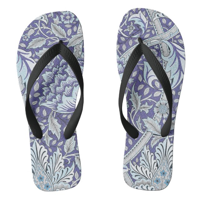 Chanclas William Morris Windrush patrón floral azul (Plantilla)