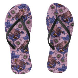 Chanclas Wren y hellebore, rosa y violeta