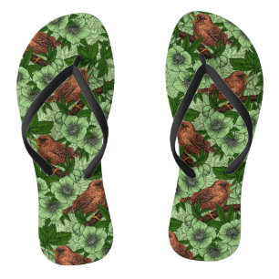 Chanclas Wren y hellebore, verde claro
