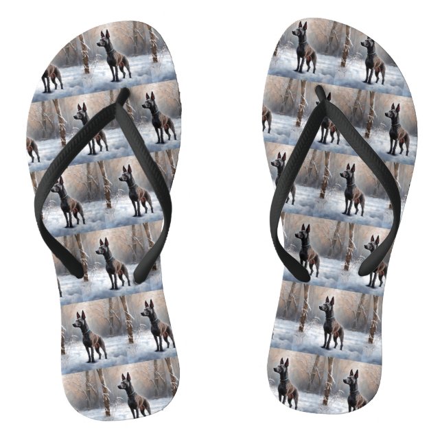 Chanclas Xoloitzcuintli Deja que nieve Navidad (Plantilla)