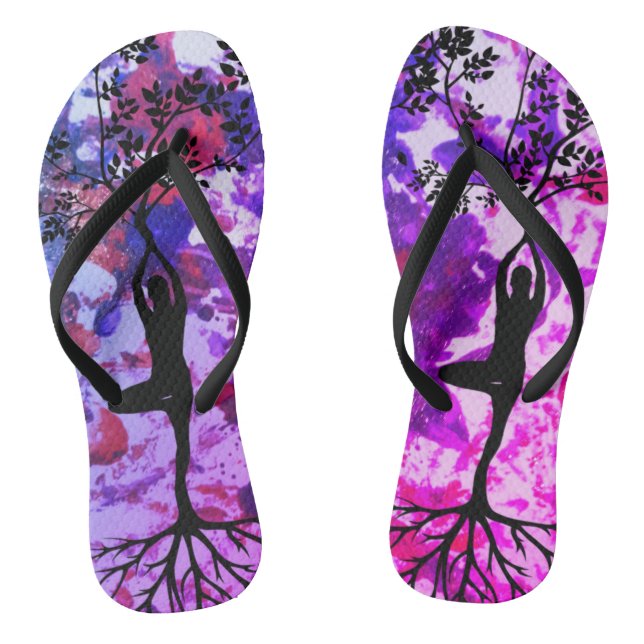 Chanclas Yoga de árbol acuarela (Plantilla)