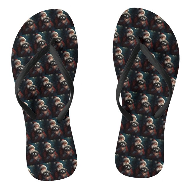 Chanclas Yorkipoo con Navidades festivos de Santa Claus (Plantilla)