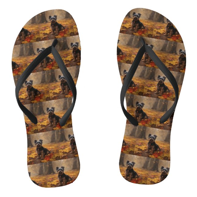 Chanclas Yorkipoo en Otoño Hojas Caídas Inspiran (Plantilla)