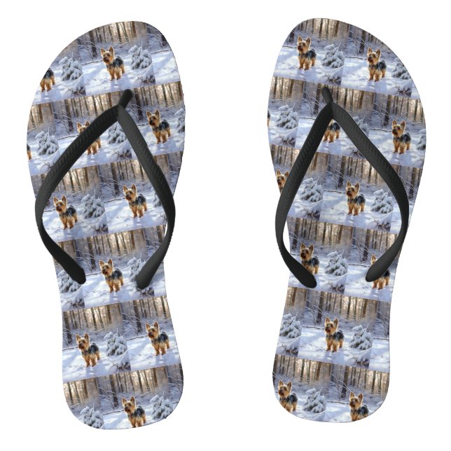 Chanclas Yorkshire Terrier Let It Snow Navidades (Plantilla)