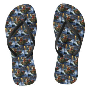 Chanclas Yorkshire Terrier Temporada Navideña Festiva