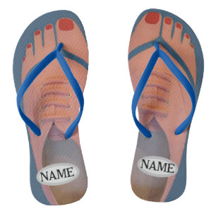 Chanclas Zapata de tenis, dedos rojos, añadir nombres, chan