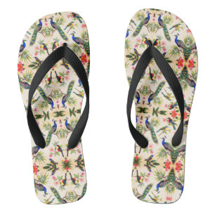 Chanclas Zapatillas de arte acuarela de aves tropicales