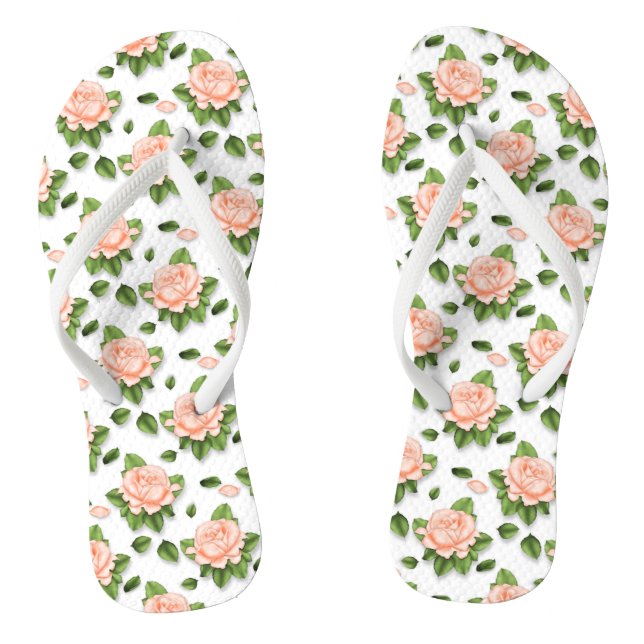 Chanclas Zapatillas de dedo de flor de melocotón personaliz (Plantilla)