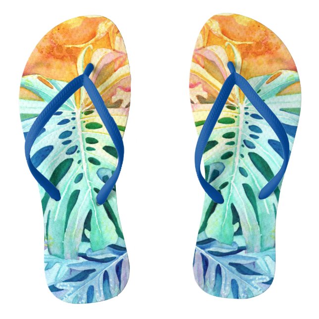 Chanclas Zapatillas de goma de Monstera de Hawái (Plantilla)