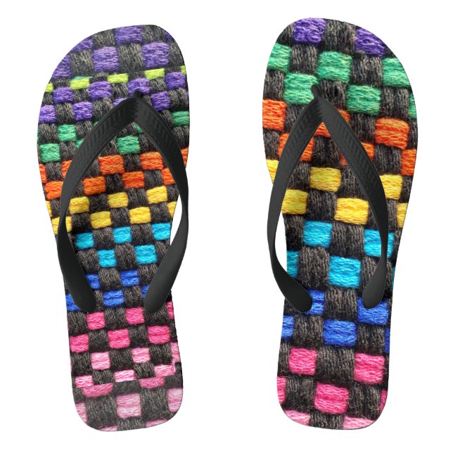 Chanclas Zapatillas de patrón de canasta retro (Plantilla)