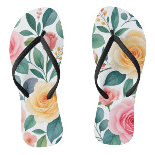 Chanclas Zapatillas florales pastel para mujer 