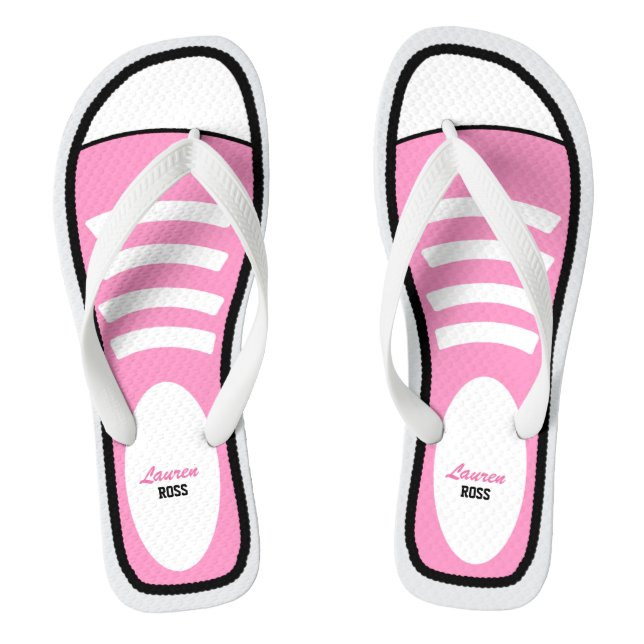Chanclas Zapatillas rosas personalizadas (Plantilla)
