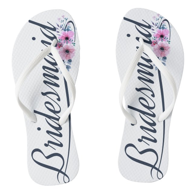 Chanclas Zapatos de cuña con caligrafía para damas de honor (Plantilla)