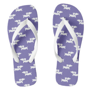 Chanclas Zapatos De Flip Flop De Perro Morado Wiener