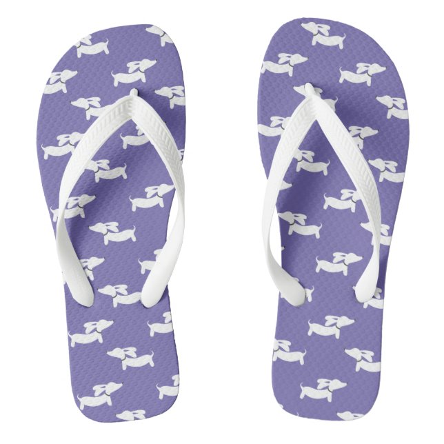 Chanclas Zapatos De Flip Flop De Perro Morado Wiener (Plantilla)