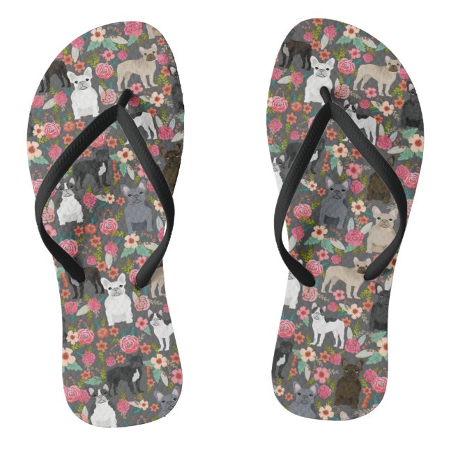 Chanclas Zapatos florales de Frenchie - zapatillas de (Plantilla)