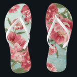 Chanclas Zaraza retra bonita de la boda de la dama de honor<br><div class="desc">Dama de honor a juego, matrona de los flips-flopes nupciales del fiesta del honor para un boda al aire libre, del jardín o de playa. Ningunos pies de daño, y sistemas el humor para el boda entero. La flor retra moderna, bonita stylized peonies en los colores frescos brillantes especialmente perfectos...</div>