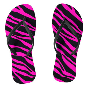 Chanclas Zebra rosa caliente con rayas