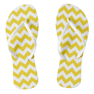 Chanclas Zigzag amarillo, chevron amarillo, patrón geométri