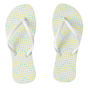 Chanclas ZigZag Chevron de puntos Aqua Amarillas