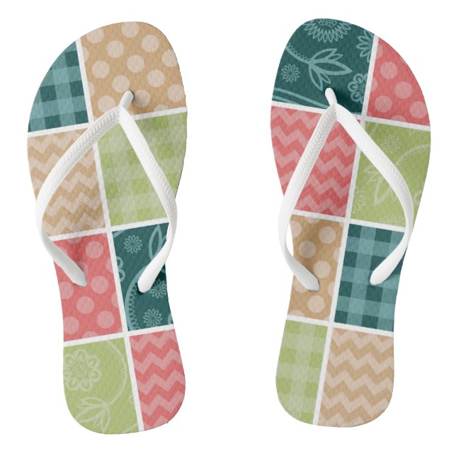 Chanclas Zigzag, Chevron, Gingham, Puertos Polka, Patchwork (Plantilla)