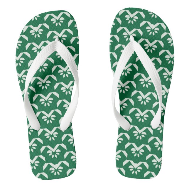 Chanclas Zigzag floral verde (Plantilla)