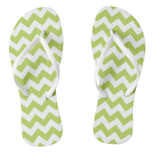 Chanclas Zigzag verde, Chevron verde, patrón geométrico