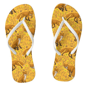 Chanclas Zorros y nalgas en el naranja