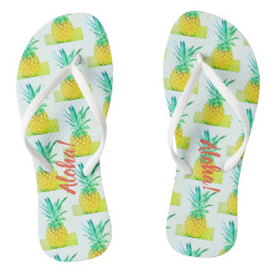Chancletas Aloha de Piña Amarillo Verde