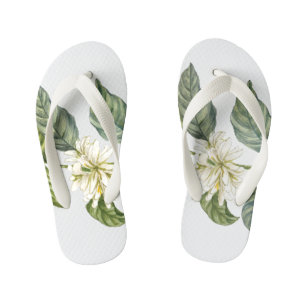 Chancletas Botánicas de Flor Blanca Tropical