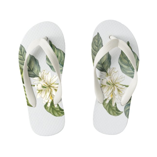 Chancletas Botánicas de Flor Blanca Tropical (Plantilla)