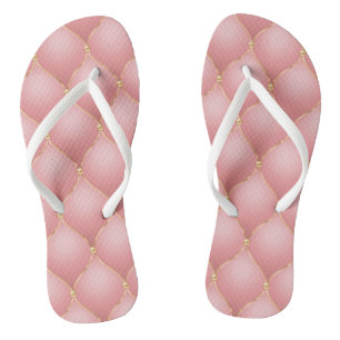 Chancletas con borlas de oro rosa