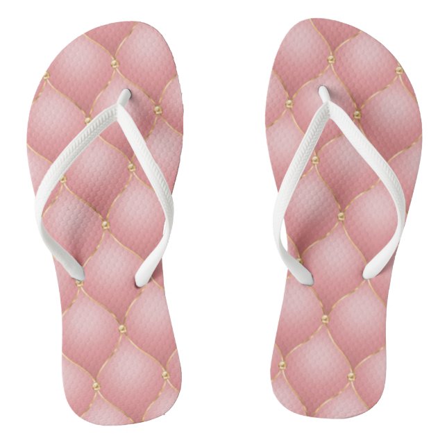Chancletas con borlas de oro rosa (Plantilla)