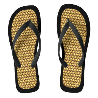 Chancletas con efecto tejido y ribete negro