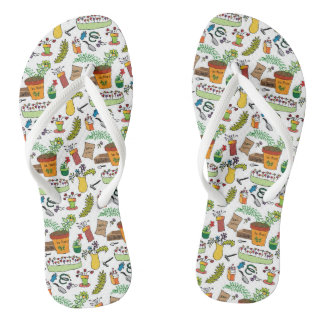Chancletas con herramientas de jardín y motivo de 