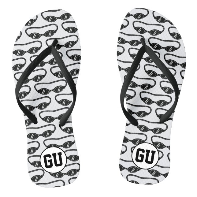 Chancletas con monograma personalizado con estampa (Plantilla)