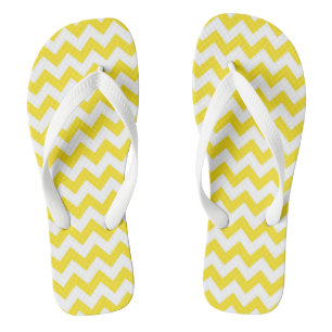 Chancletas con Patrón de Chevron Amarillo Lindo