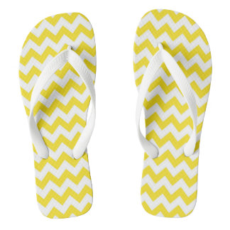 Chancletas con Patrón de Chevron Amarillo Lindo