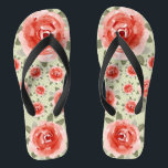 Chancletas con Rosas Rojas sobre Blanco y Lunares<br><div class="desc">CHANCLETAS para MUJERES o HOMBRES con un diseño personalizado de una gran rosa roja sobre verde lima detrás de lunares blancos - cambia el color de fondo a cualquier cosa si no te gusta el verde. ¡Genial para el atuendo de una fiesta del Derby de KY! Tenemos una CAMISA, CORBATA,...</div>