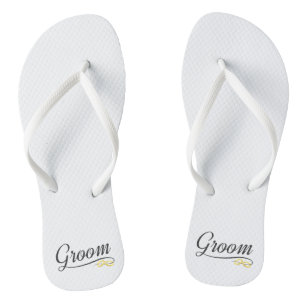 Chancletas de boda con caligrafía floral Simple Gr