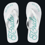 Chancletas de boda personalizadas modernas para no<br><div class="desc">¡Estas chancletas son perfectas para la futura Sra.! Personalícelas con la fecha de su boda y los colores de la boda.</div>