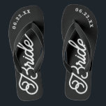 Chancletas de boda personalizadas modernas para no<br><div class="desc">¡Estas chancletas son perfectas para la futura Sra.! Personalícelas con la fecha de su boda y los colores de la boda.</div>