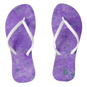 Chancletas de chanclas con splash de púrpura y tur
