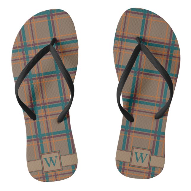Chancletas de cuadros otoñales chic (Plantilla)