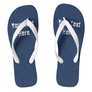 Chancletas de Denim Azul Falso con Texto Personali