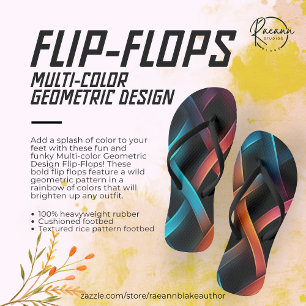 Chancletas de diseño geométrico multicolor